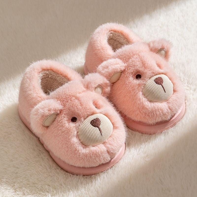 Plush Slippers Home Cotton Slippers Heel-wrapping Shoes Boys And Girls Warm Shoes MerchMallow