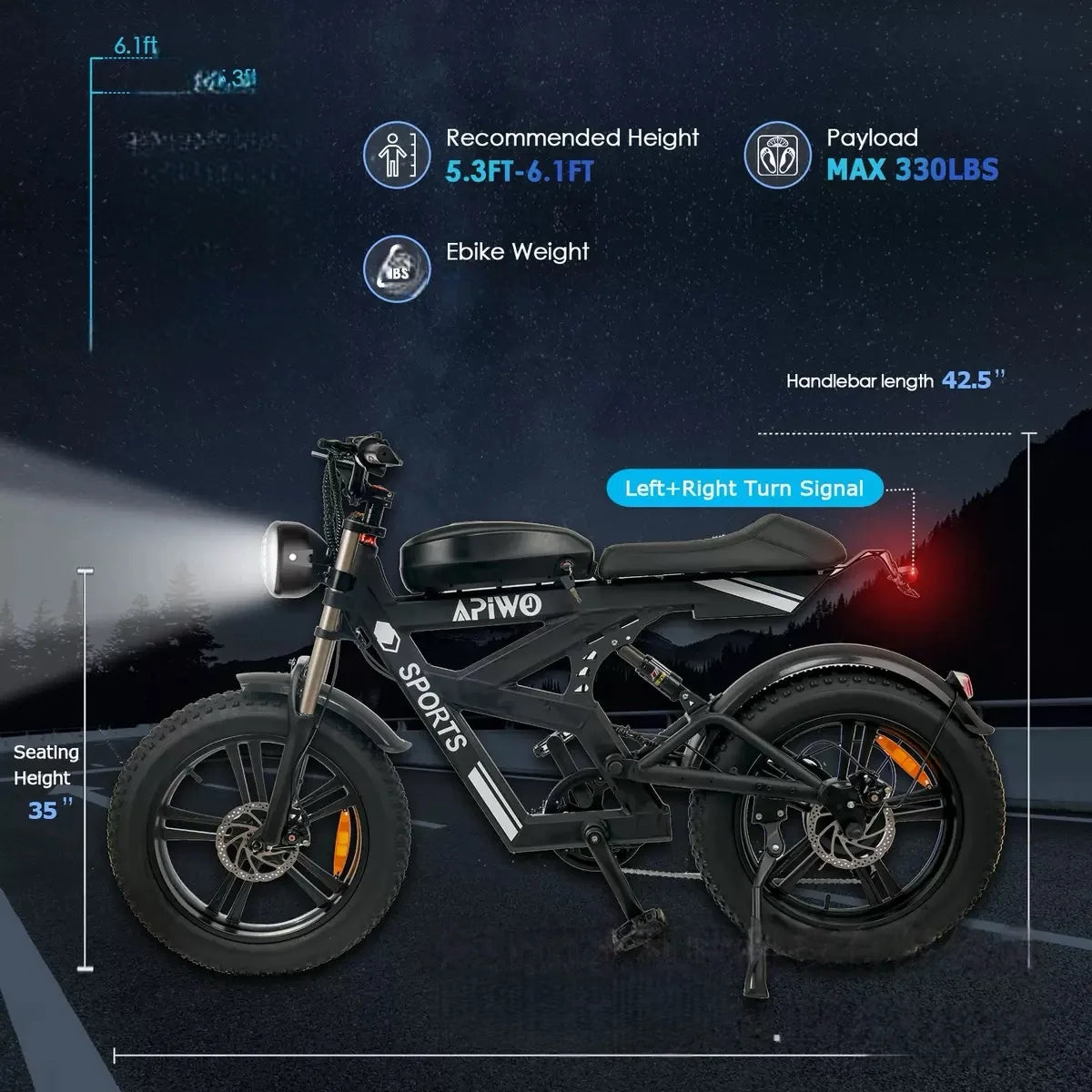 20-inch E-Bike mountain off-road cycling bicycle with 1000W powerful motor 48V-20ah energy-saving battery urban electric bicycle