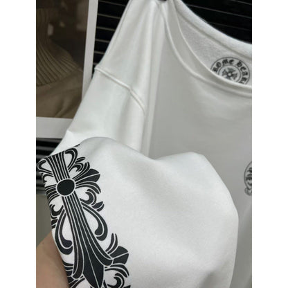 Sanskrit Letter Pattern Round Neck Loose Sweatshirt MerchMallow