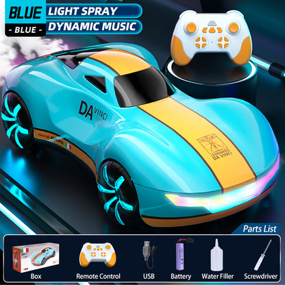 RC Car Remote Control with Gesture Double Spray 360° Rotation, High-Speed Wireless, LED Headlights& Underglow, Durable Plastic Body-for Birthdays, Christmas, Halloween Toys Gifts Remote Control Car