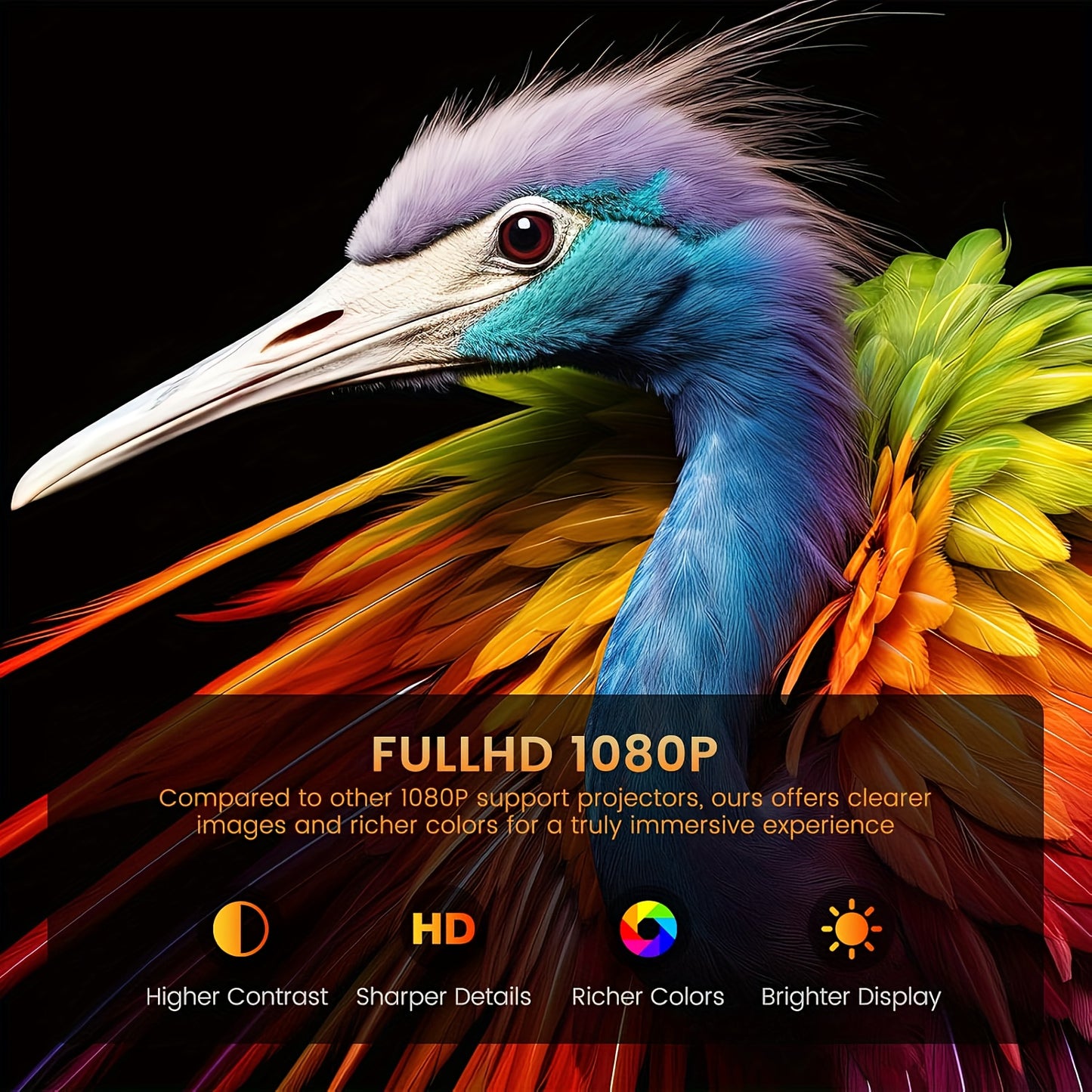 Portable 4K Smart Projector with WiFi 6 & BT 5.0, 1080P Native Resolution, 180° Rotatable Adjustable Screen, USB-Powered LED Light & Wireless Connectivity - Compatible with Netflix, YouTube, Prime Video for Home Theater, Out