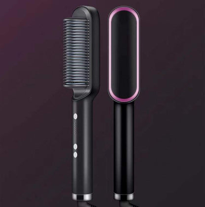 New 2 In 1 Hair Straightener Hot Comb Negative Ion Curling Tong Dual-purpose Electric Hair Brush MerchMallow
