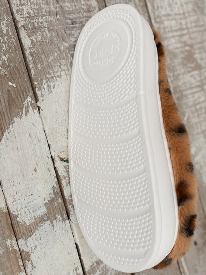 Leopard Print Thick Bottom Fluffy Slippers MerchMallow