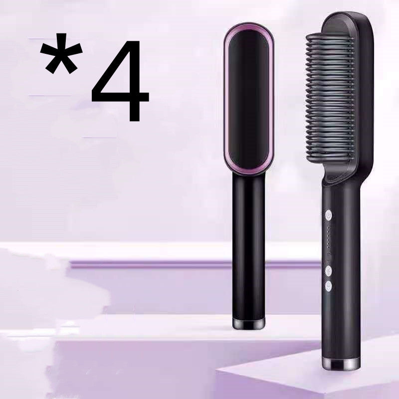 New 2 In 1 Hair Straightener Hot Comb Negative Ion Curling Tong Dual-purpose Electric Hair Brush MerchMallow