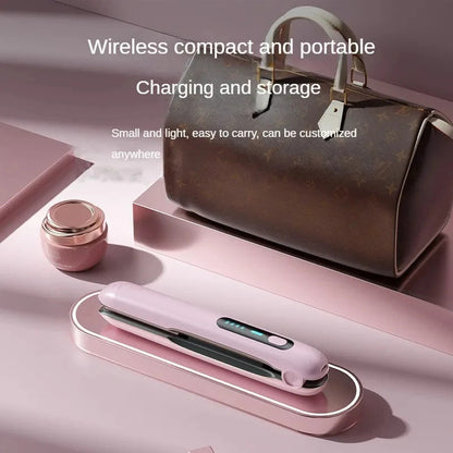 Wireless Hair Straightener Flat Iron Mini 2 IN 1 Roller USB 5000mAh Max 200 Degree Portable Cordless Curler 4 Levels Dry And Wet Uses MerchMallow