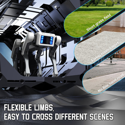 Intelligent Robot Dog, 2.4GHz Remote Control Toy Dog, With A Maximum Remote Control Distance Of 99Ft, AI Voice Control Can Be Connected, Programming Actions To Mobile Apps, Can Dance, Telling Stories, Perform A Dance, Program