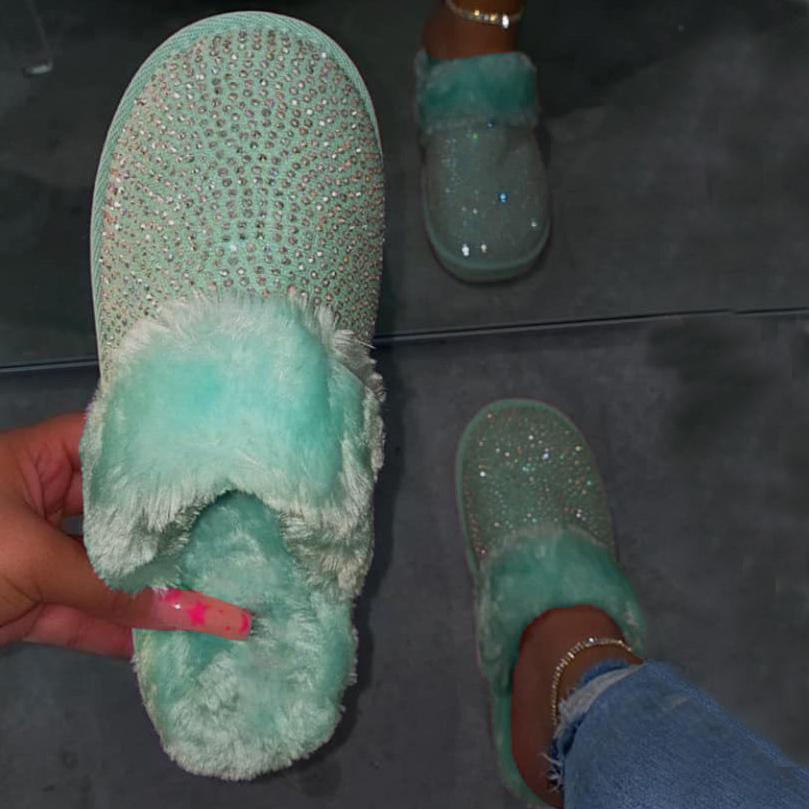 Bright diamond plus fluffy slippers MerchMallow