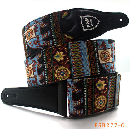 Guitar bass strap embroidery thickening and widening MerchMallow