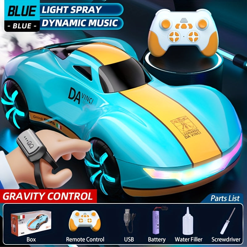 RC Car Remote Control with Gesture Double Spray 360° Rotation, High-Speed Wireless, LED Headlights& Underglow, Durable Plastic Body-for Birthdays, Christmas, Halloween Toys Gifts Remote Control Car