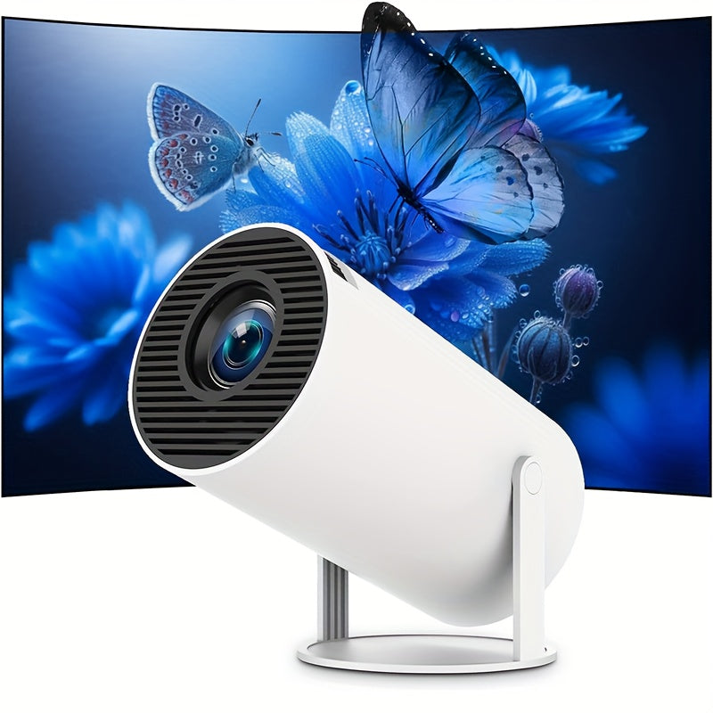 Portable 4K Smart Projector with WiFi 6 & BT 5.0, 1080P Native Resolution, 180° Rotatable Adjustable Screen, USB-Powered LED Light & Wireless Connectivity - Compatible with Netflix, YouTube, Prime Video for Home Theater, Out