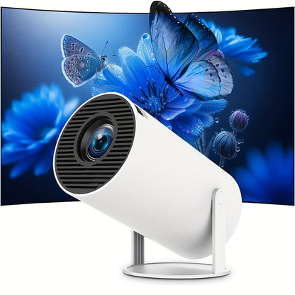 Portable 4K Smart Projector with WiFi 6 & BT 5.0, 1080P Native Resolution, 180° Rotatable Adjustable Screen, USB-Powered LED Light & Wireless Connectivity - Compatible with Netflix, YouTube, Prime Video for Home Theater, Out