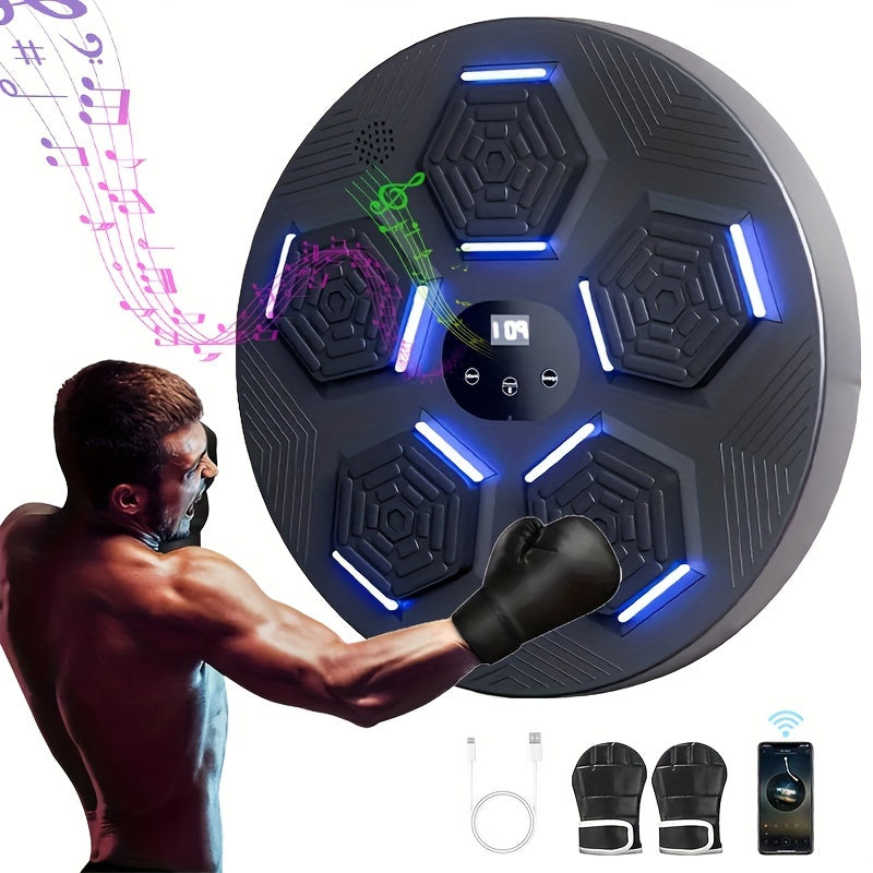 Boxing target, musical boxing machine, training punch equipment, wall mounted boxing machine, boxing exercise machine, gift giving, summer sports, target for home training boxing, plays music and connects to musical boxing ma