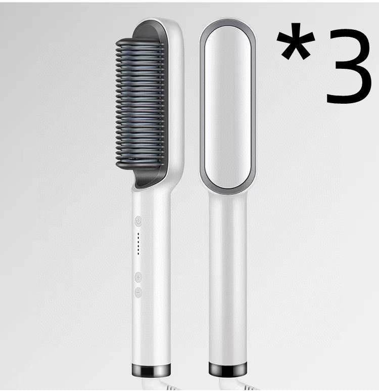 New 2 In 1 Hair Straightener Hot Comb Negative Ion Curling Tong Dual-purpose Electric Hair Brush MerchMallow