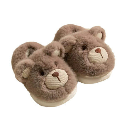 Plush Slippers Home Cotton Slippers Heel-wrapping Shoes Boys And Girls Warm Shoes MerchMallow