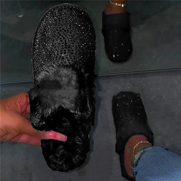 Bright diamond plus fluffy slippers MerchMallow