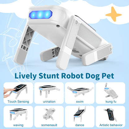 Intelligent Robot Dog, 2.4GHz Remote Control Toy Dog, With A Maximum Remote Control Distance Of 99Ft, AI Voice Control Can Be Connected, Programming Actions To Mobile Apps, Can Dance, Telling Stories, Perform A Dance, Program