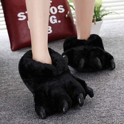 Animal Claw Cotton Slippers Men's And Women's Winter Hand Shaped Brush Fluffy Slippers Dinosaur Cotton MerchMallow