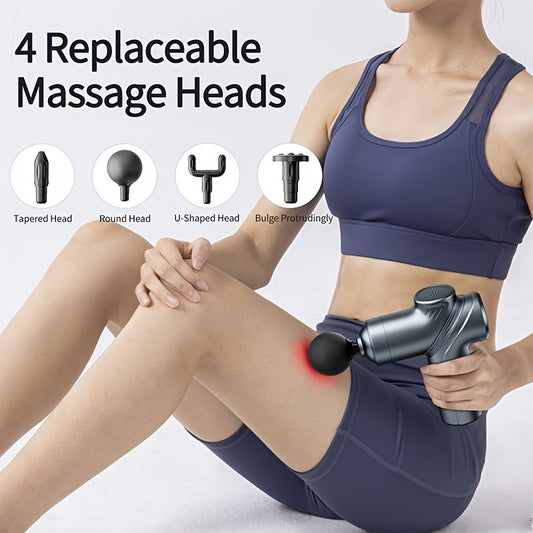 Massage Gun Deep Tissue, Silent Motor And Portable Massage Gun with 4 Interchangeable Heads for Deep Muscle And Relaxation, Relax Gift