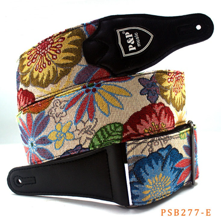 Guitar bass strap embroidery thickening and widening MerchMallow