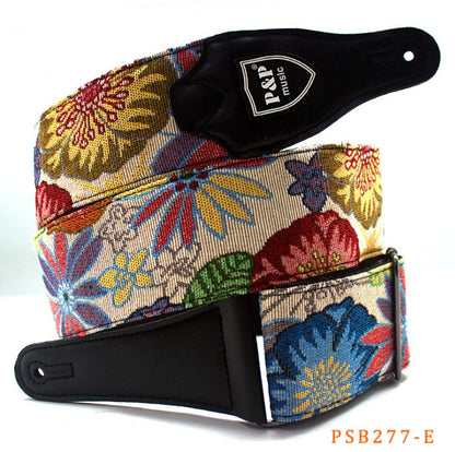 Guitar bass strap embroidery thickening and widening MerchMallow