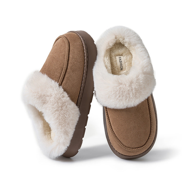 Indoor Home Non-slip Plush Thermal Base Men's Cotton Slippers MerchMallow