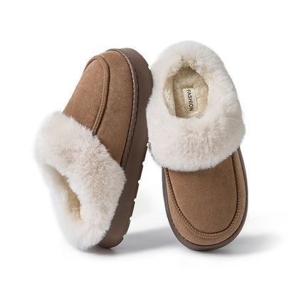 Indoor Home Non-slip Plush Thermal Base Men's Cotton Slippers MerchMallow