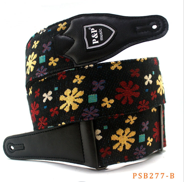 Guitar bass strap embroidery thickening and widening MerchMallow