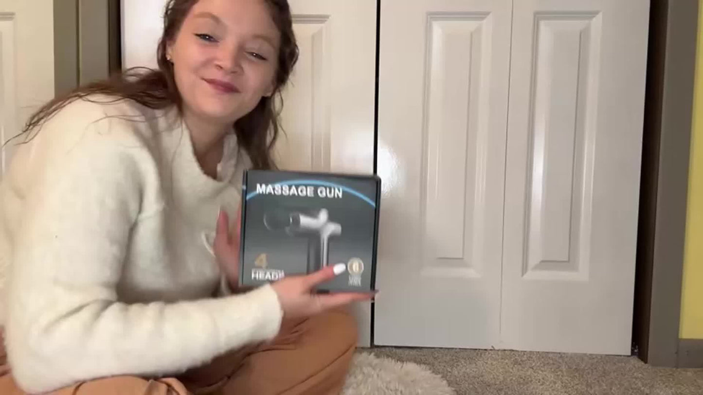 Massage Gun Deep Tissue, Silent Motor And Portable Massage Gun with 4 Interchangeable Heads for Deep Muscle And Relaxation, Relax Gift