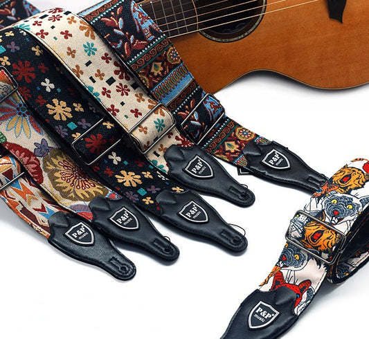 Guitar bass strap embroidery thickening and widening MerchMallow