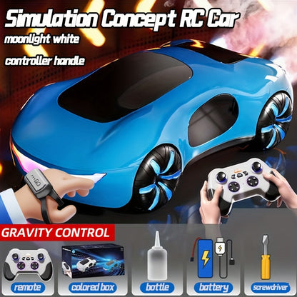 RC Car Remote Control with Gesture Double Spray 360° Rotation, High-Speed Wireless, LED Headlights& Underglow, Durable Plastic Body-for Birthdays, Christmas, Halloween Toys Gifts Remote Control Car