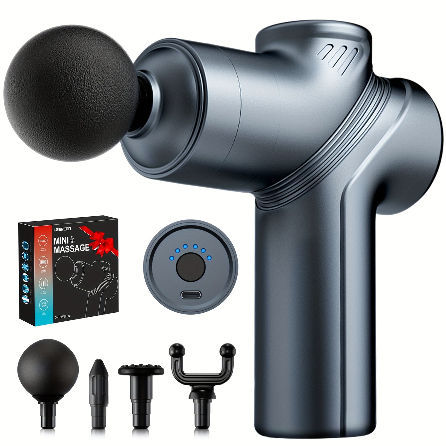 Massage Gun Deep Tissue, Silent Motor And Portable Massage Gun with 4 Interchangeable Heads for Deep Muscle And Relaxation, Relax Gift