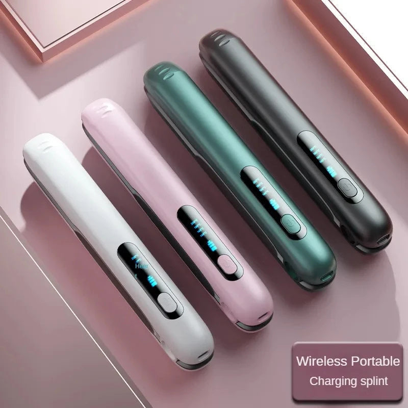 Wireless Hair Straightener Flat Iron Mini 2 IN 1 Roller USB 5000mAh Max 200 Degree Portable Cordless Curler 4 Levels Dry And Wet Uses MerchMallow