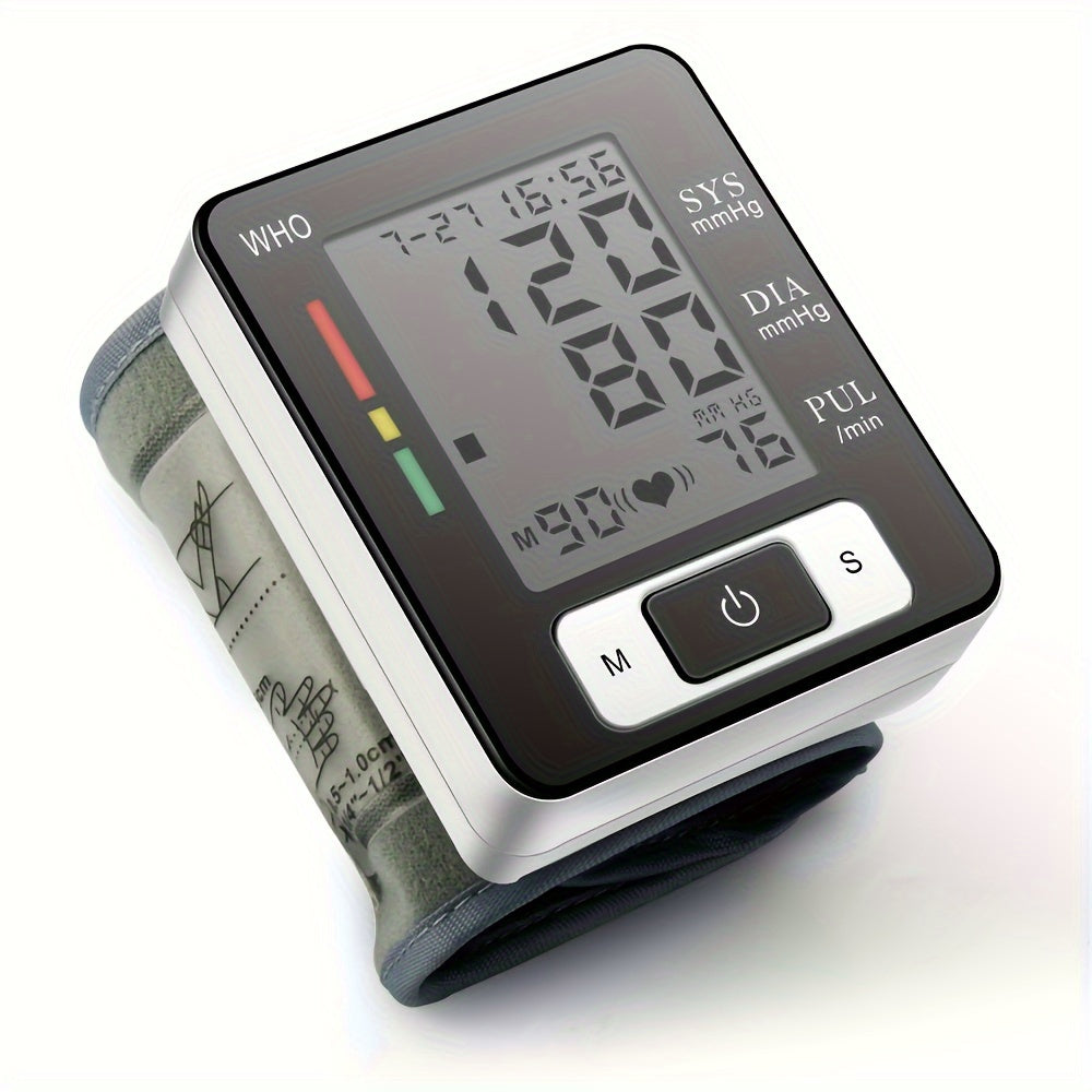 Premium Wrist Blood Pressure Monitor With Pulse Heart Rate, Blood Pressure Machine With Large LCD Display - Digital Automatic Blood Pressure Wrist Cuff And Carrying Case Included, Health Monitoring For Adult And Old