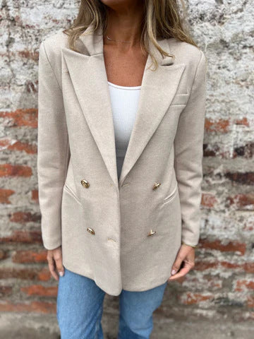 Autumn And Winter Leisure Solid Color Woolen Blazer MerchMallow