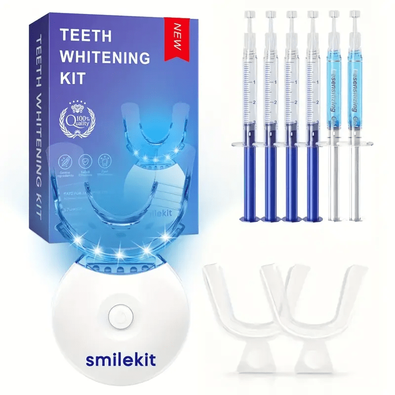Teeth Whitening Kit, LED Teeth Whitening Light, 2 Trays And Tray Box with Brush, for Quick And Gentle Teeth Whitening.