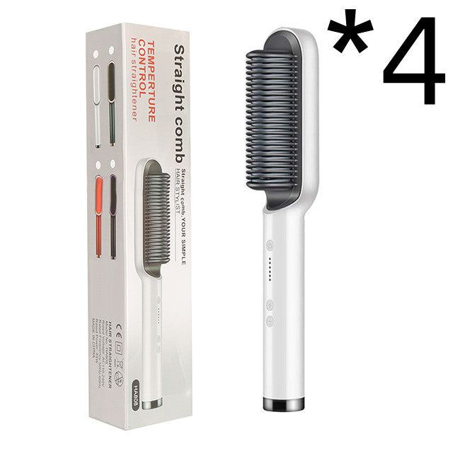 New 2 In 1 Hair Straightener Hot Comb Negative Ion Curling Tong Dual-purpose Electric Hair Brush MerchMallow