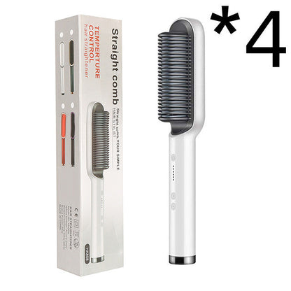 New 2 In 1 Hair Straightener Hot Comb Negative Ion Curling Tong Dual-purpose Electric Hair Brush MerchMallow