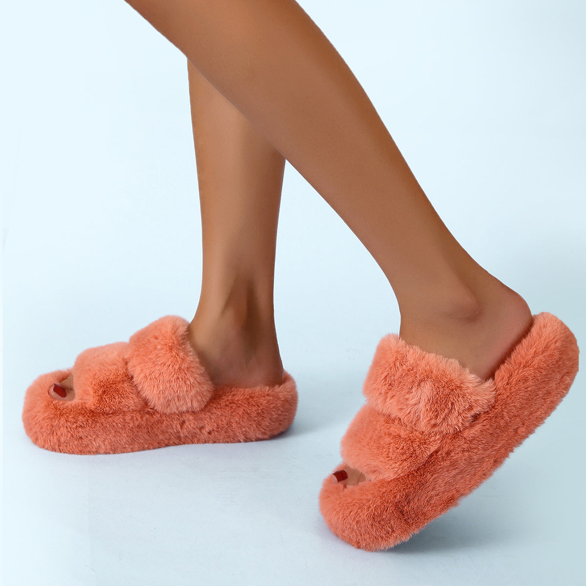 Fluffy Women's Thick-soled Home Slippers MerchMallow