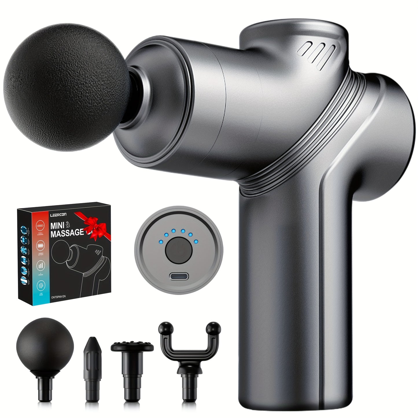 Massage Gun Deep Tissue, Silent Motor And Portable Massage Gun with 4 Interchangeable Heads for Deep Muscle And Relaxation, Relax Gift