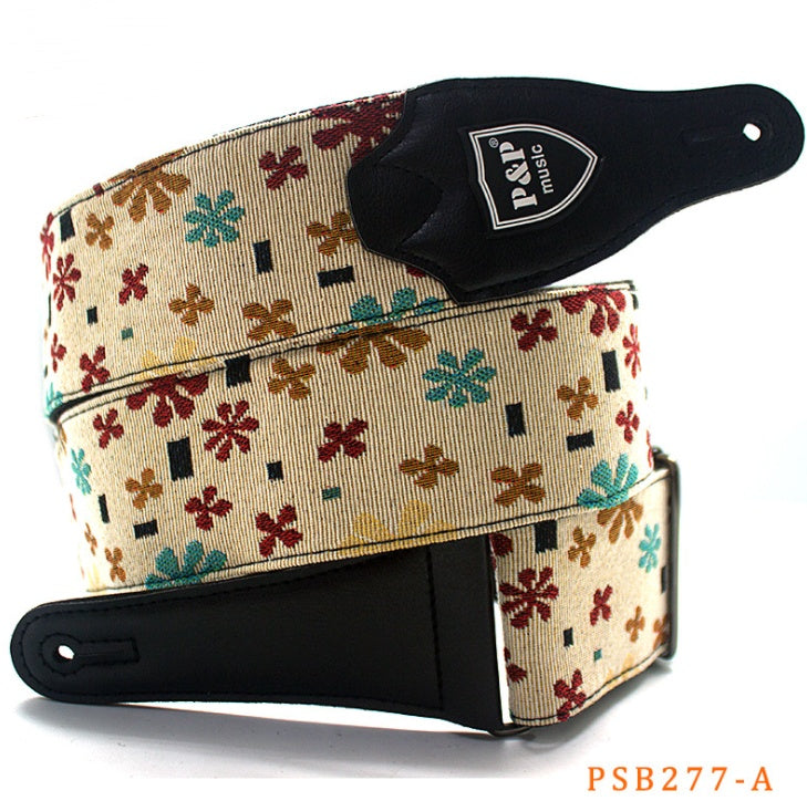 Guitar bass strap embroidery thickening and widening MerchMallow