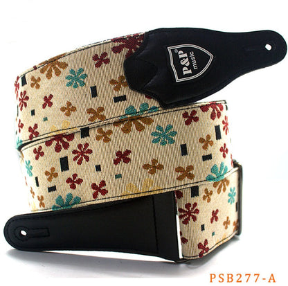 Guitar bass strap embroidery thickening and widening MerchMallow