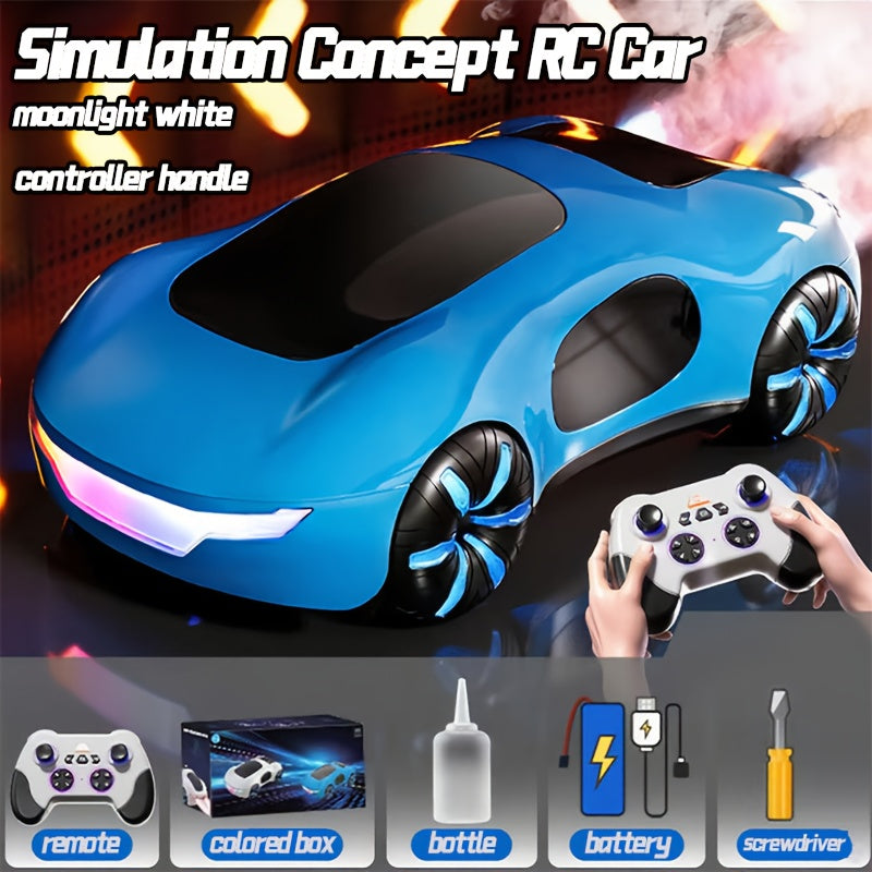 RC Car Remote Control with Gesture Double Spray 360° Rotation, High-Speed Wireless, LED Headlights& Underglow, Durable Plastic Body-for Birthdays, Christmas, Halloween Toys Gifts Remote Control Car