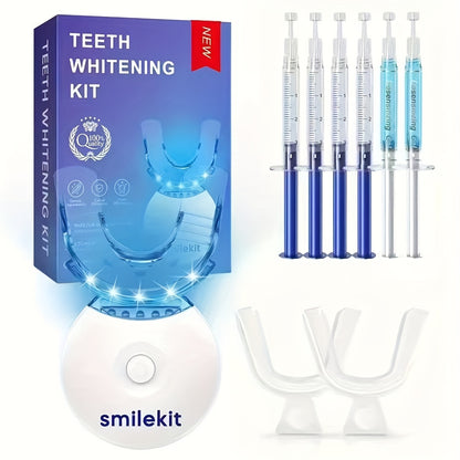 Teeth Whitening Kit, LED Teeth Whitening Light, 2 Trays And Tray Box with Brush, for Quick And Gentle Teeth Whitening.