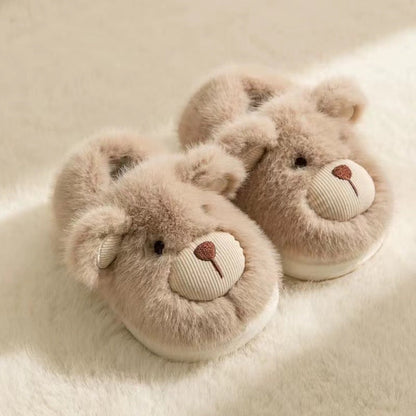 Plush Slippers Home Cotton Slippers Heel-wrapping Shoes Boys And Girls Warm Shoes MerchMallow
