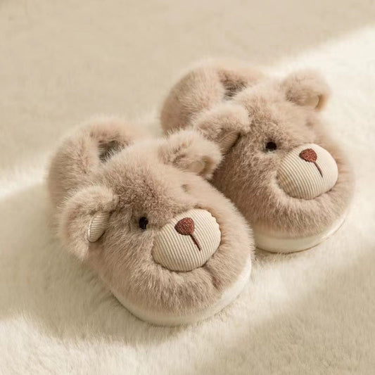 Plush Slippers Home Cotton Slippers Heel-wrapping Shoes Boys And Girls Warm Shoes MerchMallow