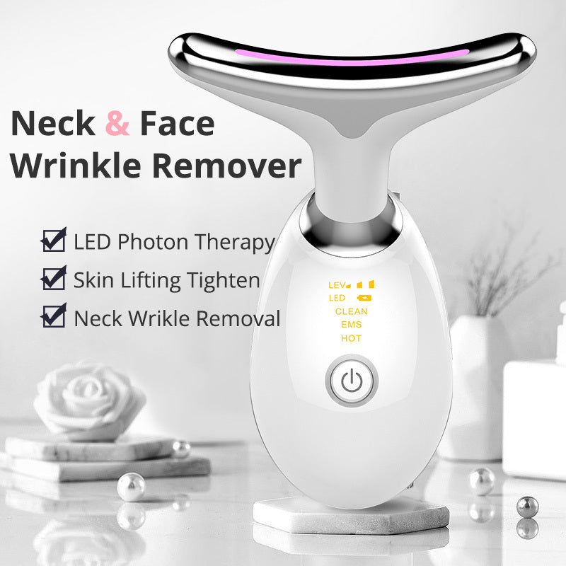 EMS Thermal Neck Lifting And Tighten Massager Electric Microcurrent Wrinkle Remover MerchMallow