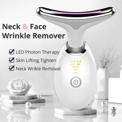 EMS Thermal Neck Lifting And Tighten Massager Electric Microcurrent Wrinkle Remover MerchMallow