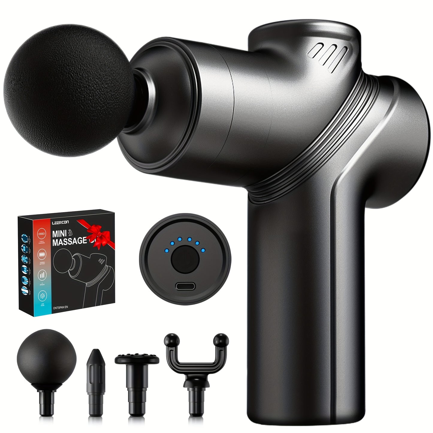 Massage Gun Deep Tissue, Silent Motor And Portable Massage Gun with 4 Interchangeable Heads for Deep Muscle And Relaxation, Relax Gift