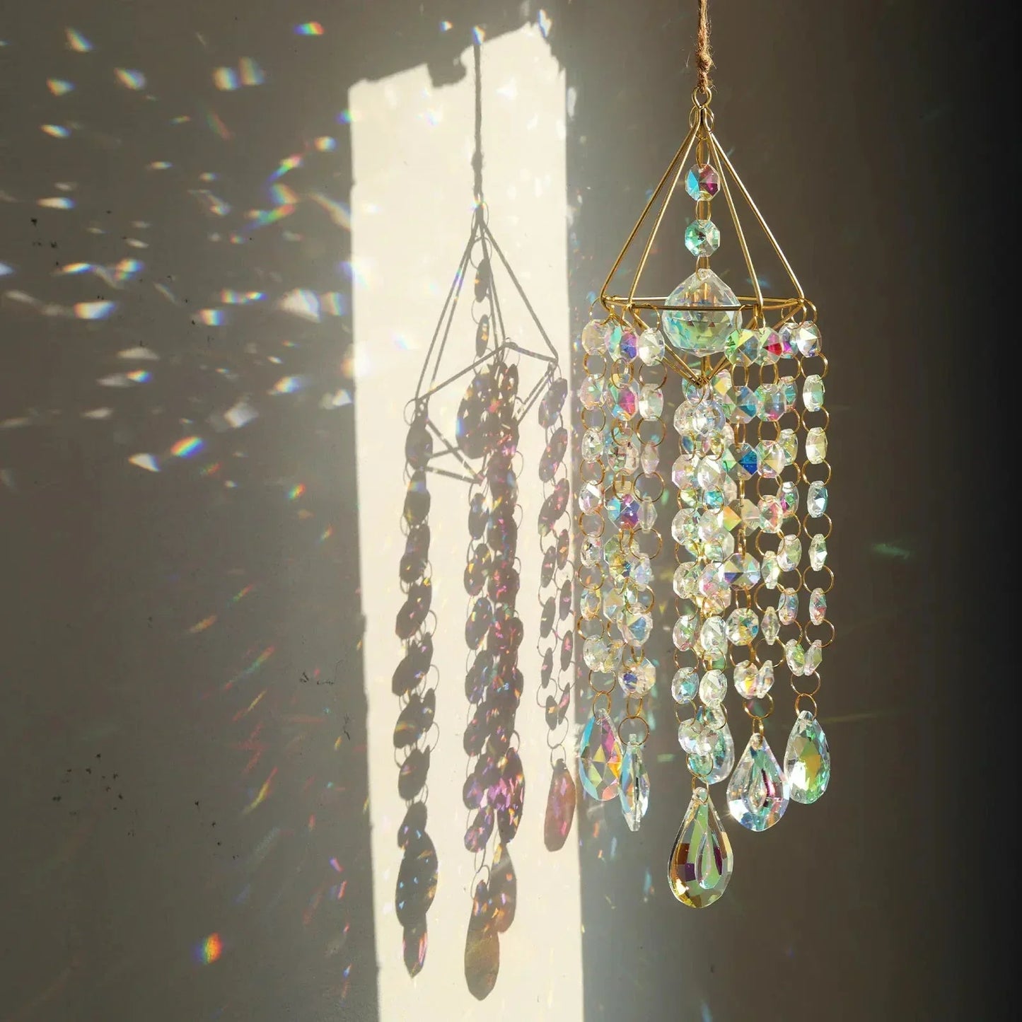 Golden Air Rack Sun Catcher with AB Crystal Pendant Celebrity Goods