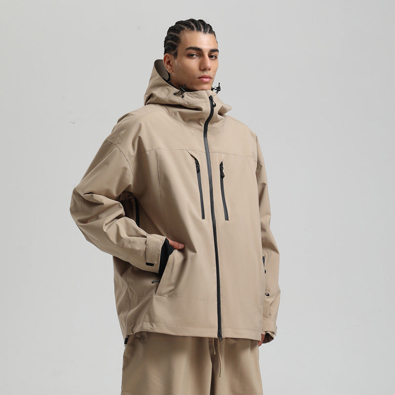 Men's Waterproof Breathable And Loose Zip Ski Suit Jacket MerchMallow